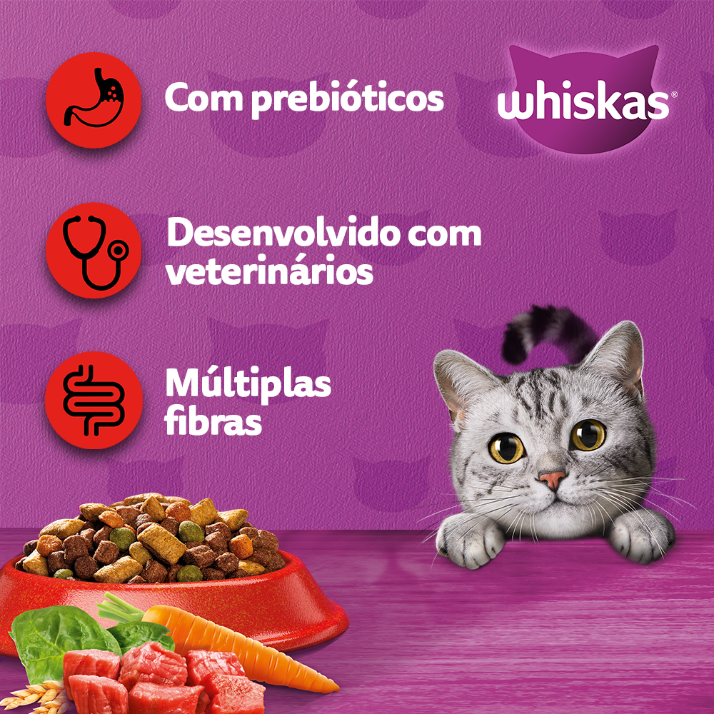Ração Seca para Gatos Adultos WHISKAS® Carne  - 2
