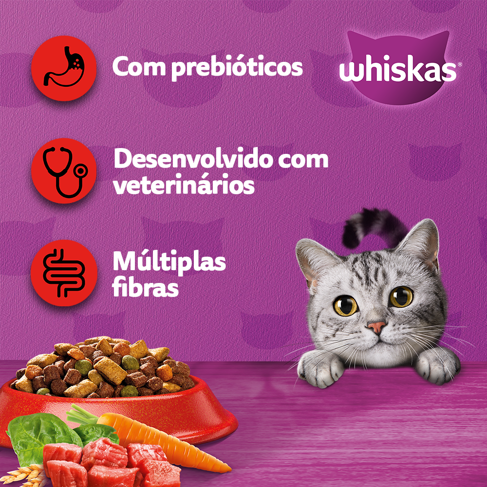 Ração Seca para Gatos Adultos WHISKAS® Carne - 2