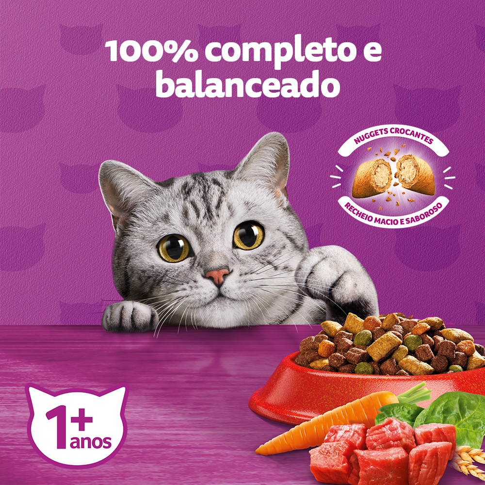 Ração Seca para Gatos Adultos WHISKAS® Carne  - 3