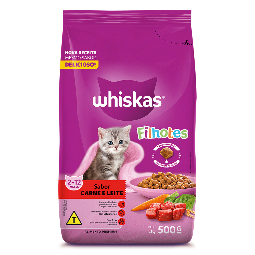 Ração Seca para Gatos Filhotes WHISKAS® Carne - 1