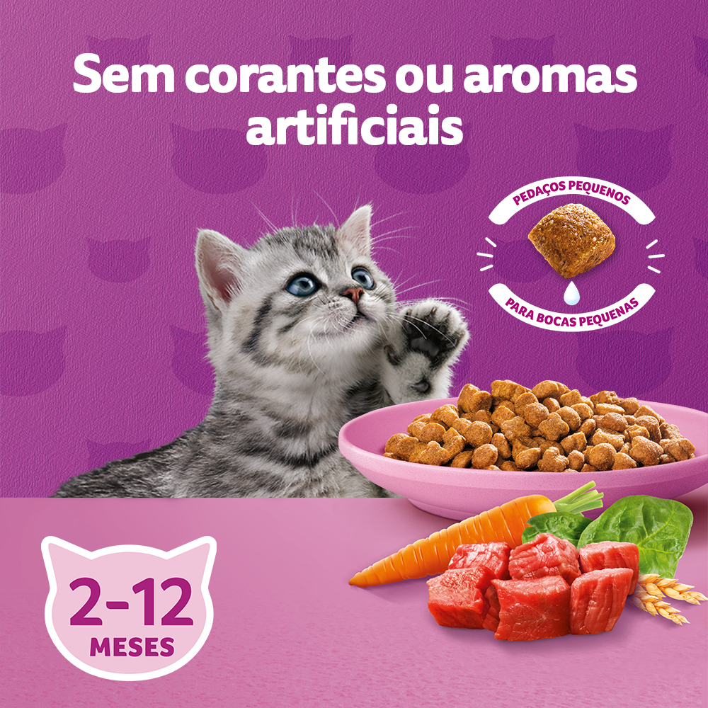 Ração Seca para Gatos Filhotes WHISKAS® Carne e Leite - 3