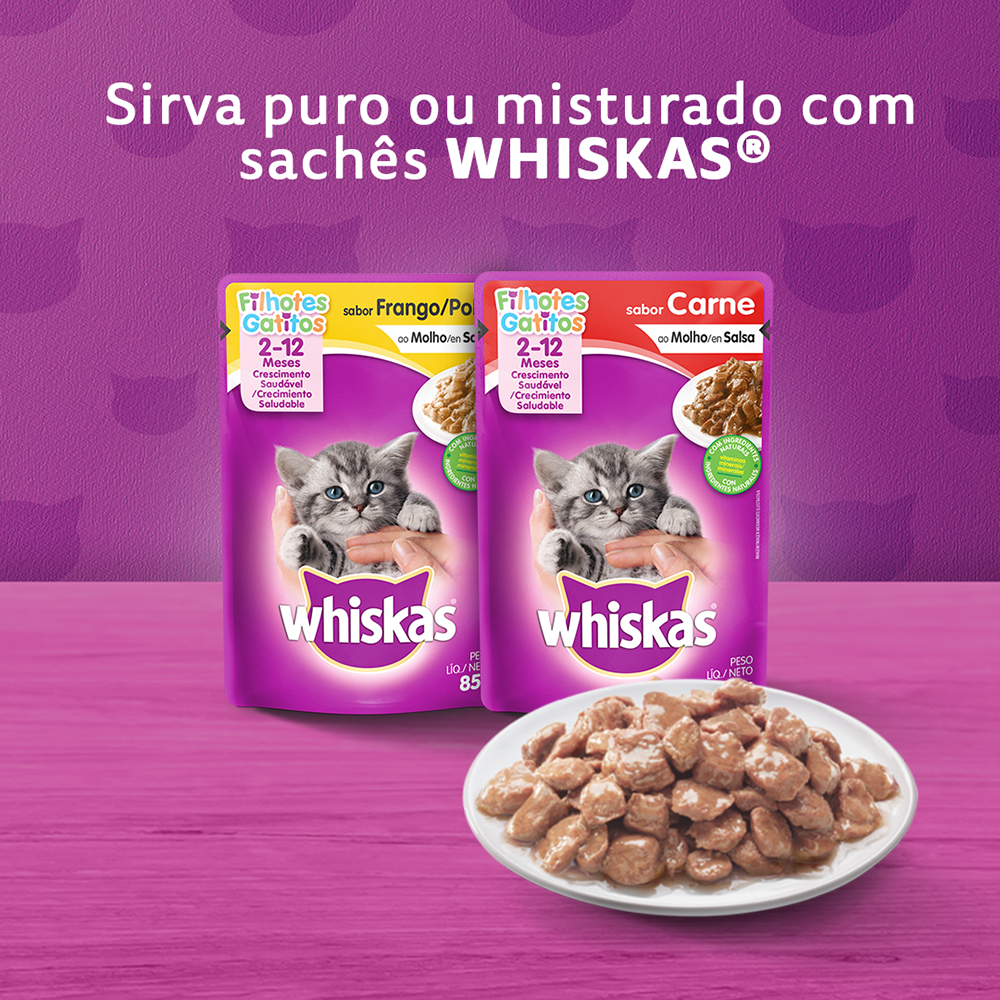 Ração Seca para Gatos Filhotes WHISKAS® Carne e Leite - 6