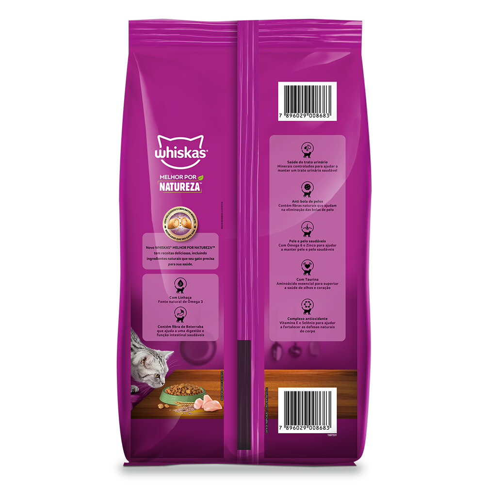 Ração Seca para Gatos Adultos WHISKAS® Melhor Por Natureza Frango  - 2