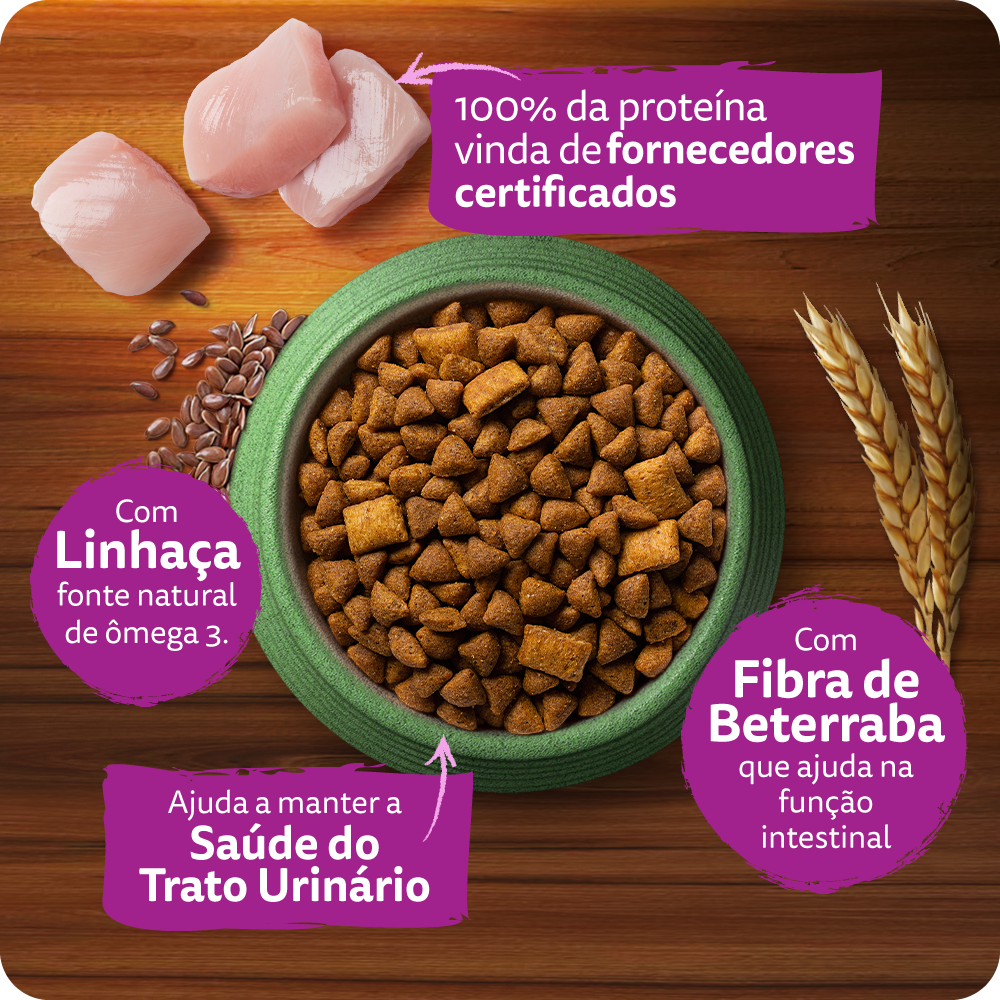 Ração Seca para Gatos Adultos WHISKAS® Melhor Por Natureza Frango  - 4