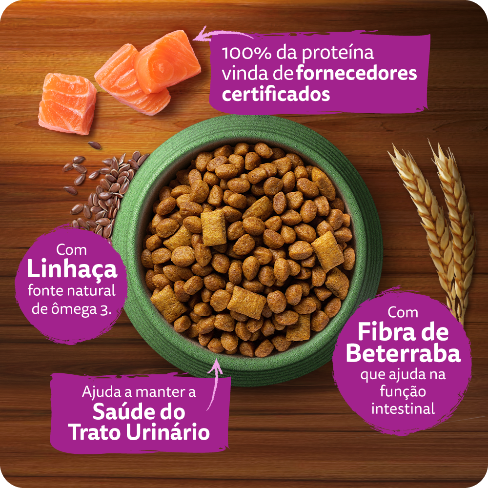 Ração Seca para Gatos Adultos WHISKAS® Melhor Por Natureza Salmão - 4