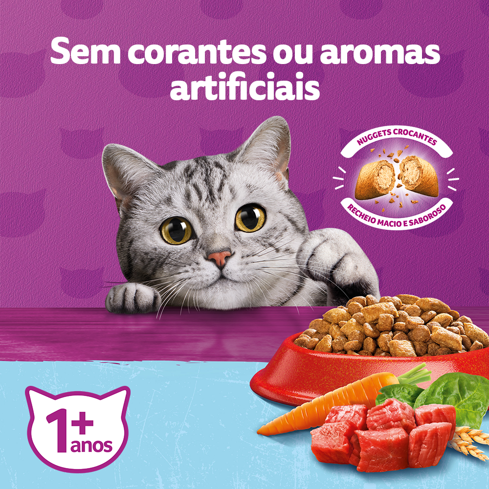 Ração Seca para Gatos Adultos Castrados WHISKAS® Carne  - 3