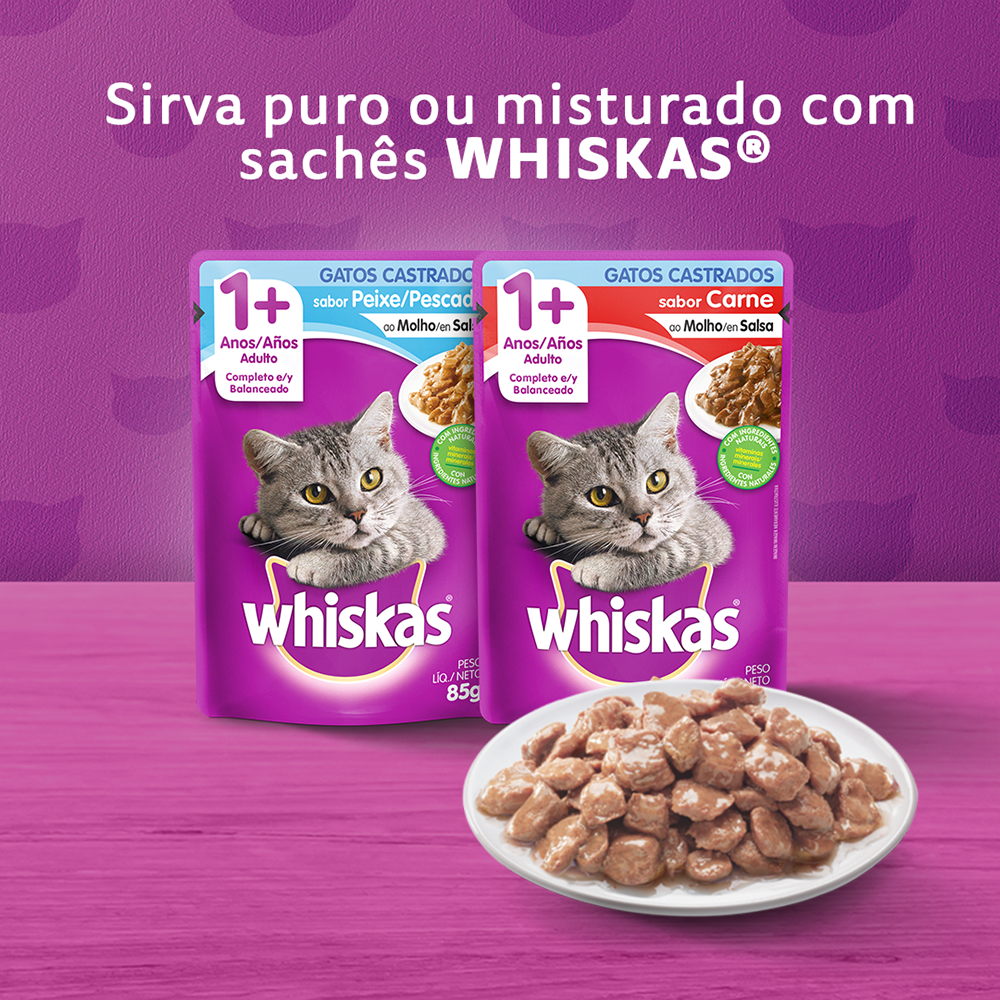 Ração Seca para Gatos Adultos Castrados WHISKAS® Carne - 6