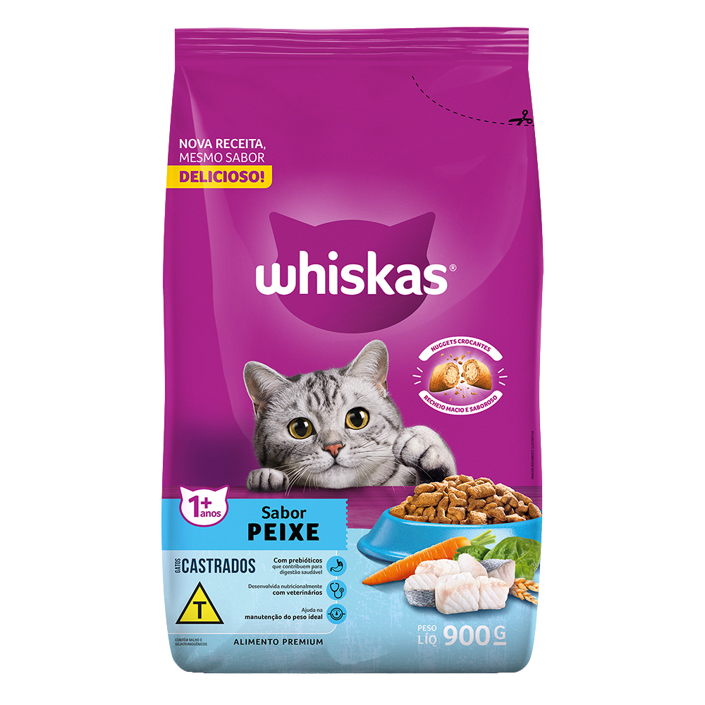 Ração Seca para Gatos Adultos Castrados WHISKAS® Peixe  - 1