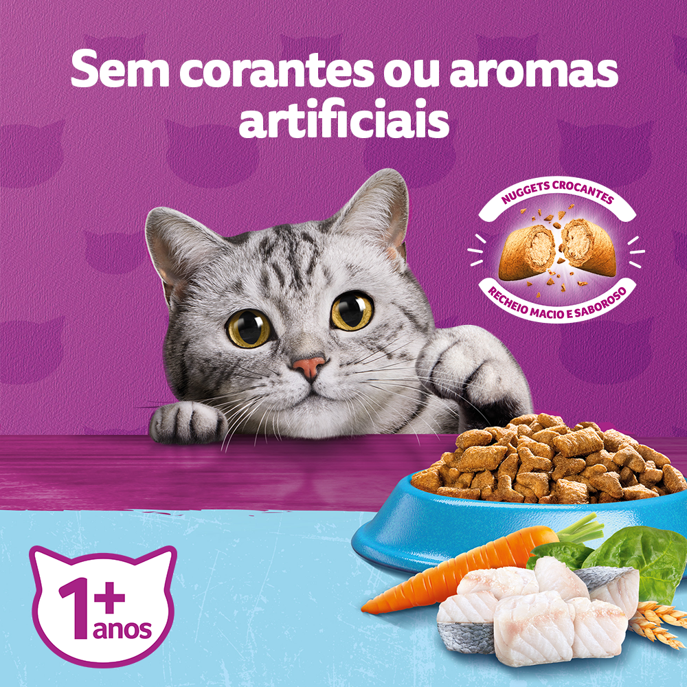 Ração Seca para Gatos Adultos Castrados WHISKAS® Peixe  - 3