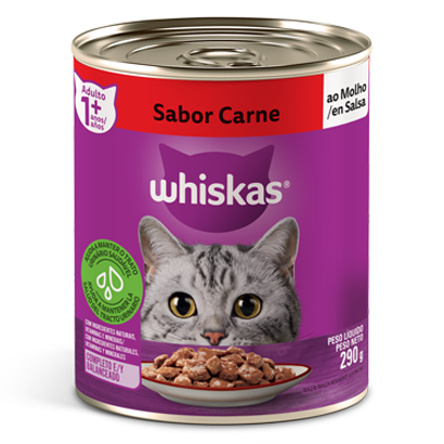 Ração Úmida para Gatos Adultos WHISKAS® Lata Carne ao Molho  - 1