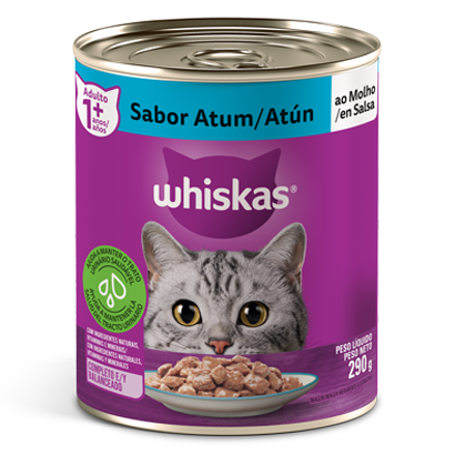 Ração Úmida para Gatos Adultos WHISKAS® Lata Atum ao Molho  - 1