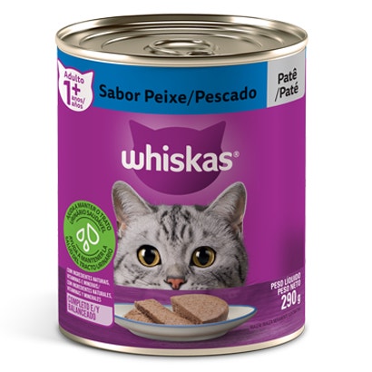 Ração Úmida para Gatos Adultos WHISKAS® Lata Patê de Peixe - 1