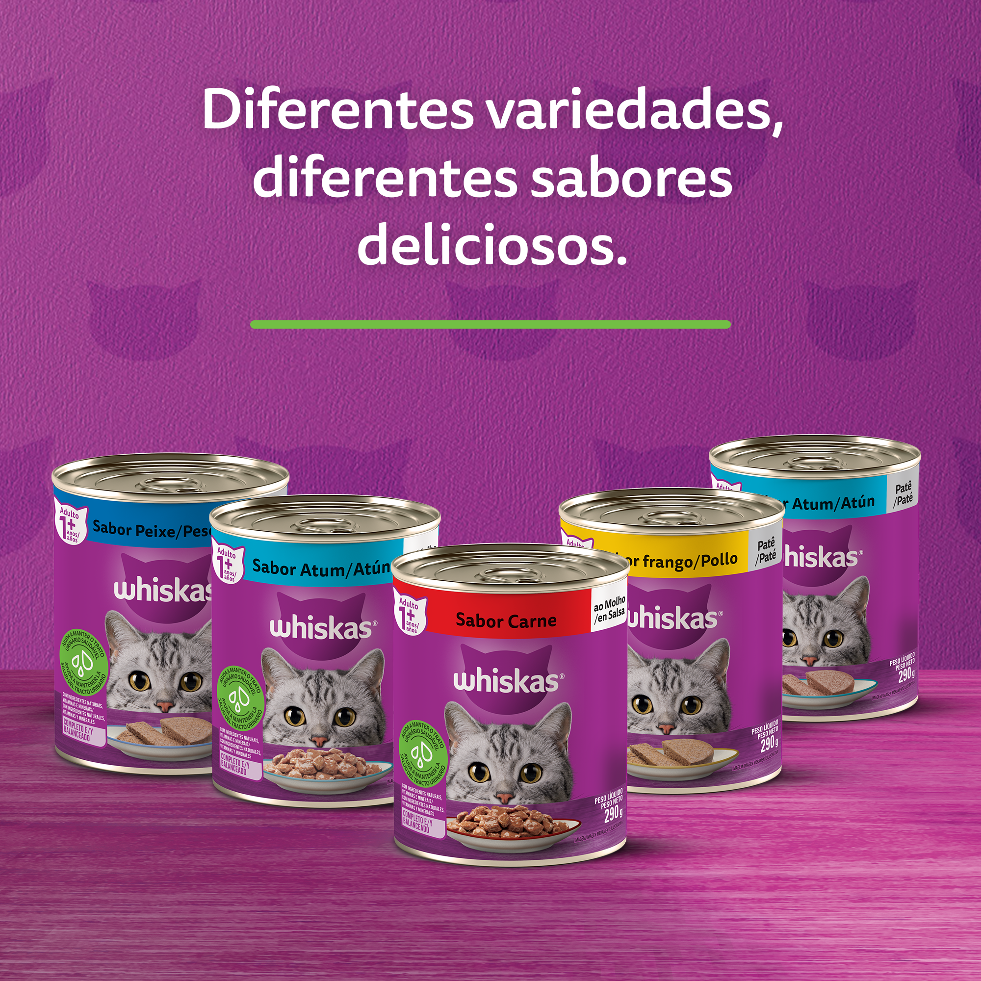 Ração Úmida para Gatos Adultos WHISKAS® Lata Atum ao Molho  - 6