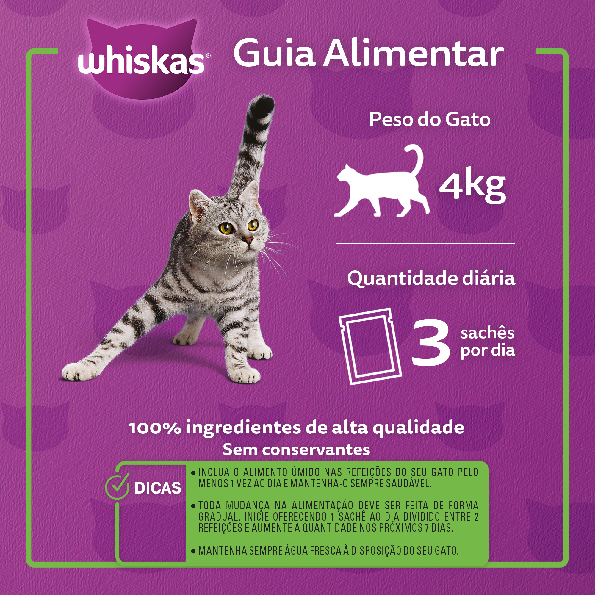 Ração Úmida para Gatos Adultos WHISKAS® Sachê Frango ao Molho - 5