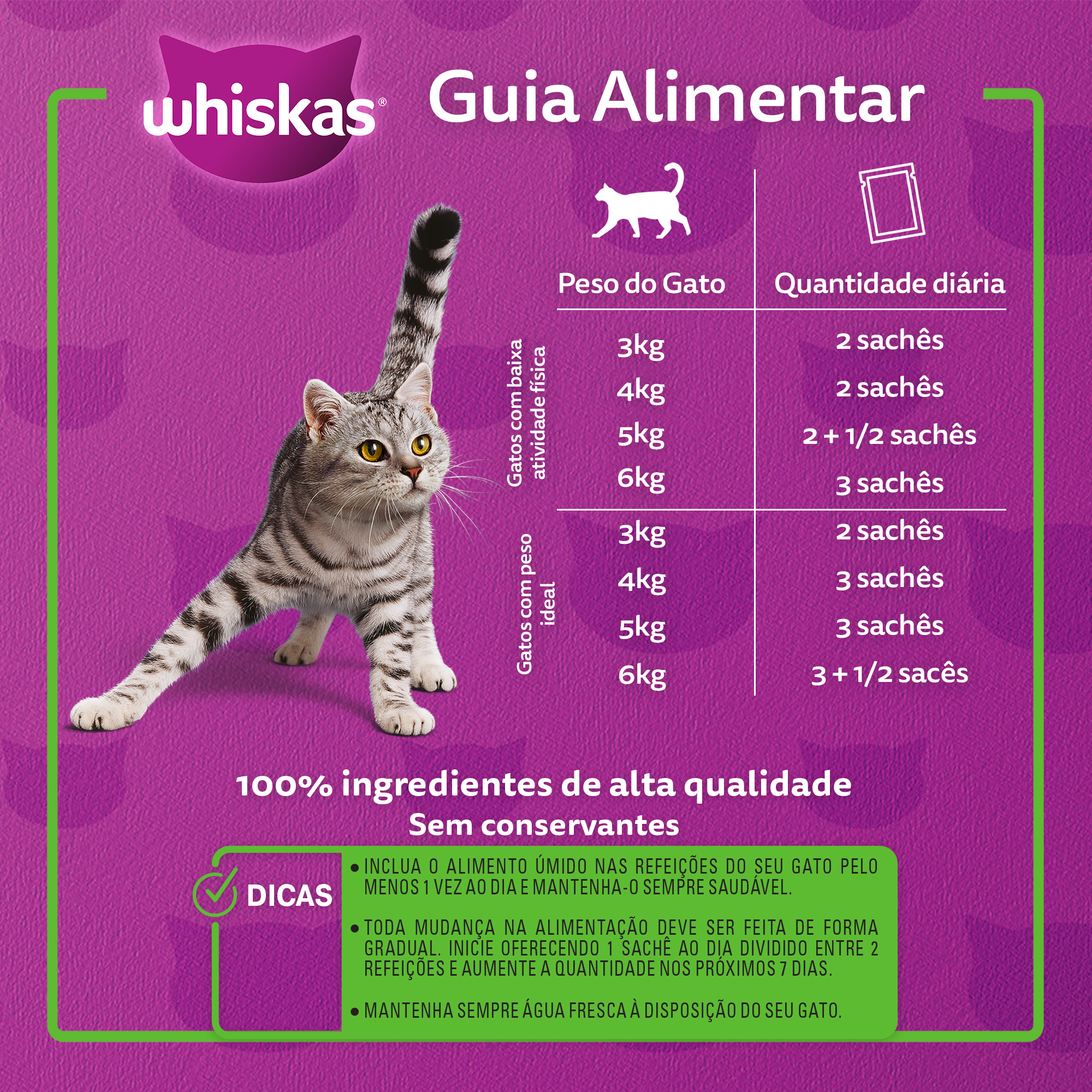 Ração Úmida para Gatos Adultos Castrados WHISKAS® Sachê Peixe ao Molho - 5