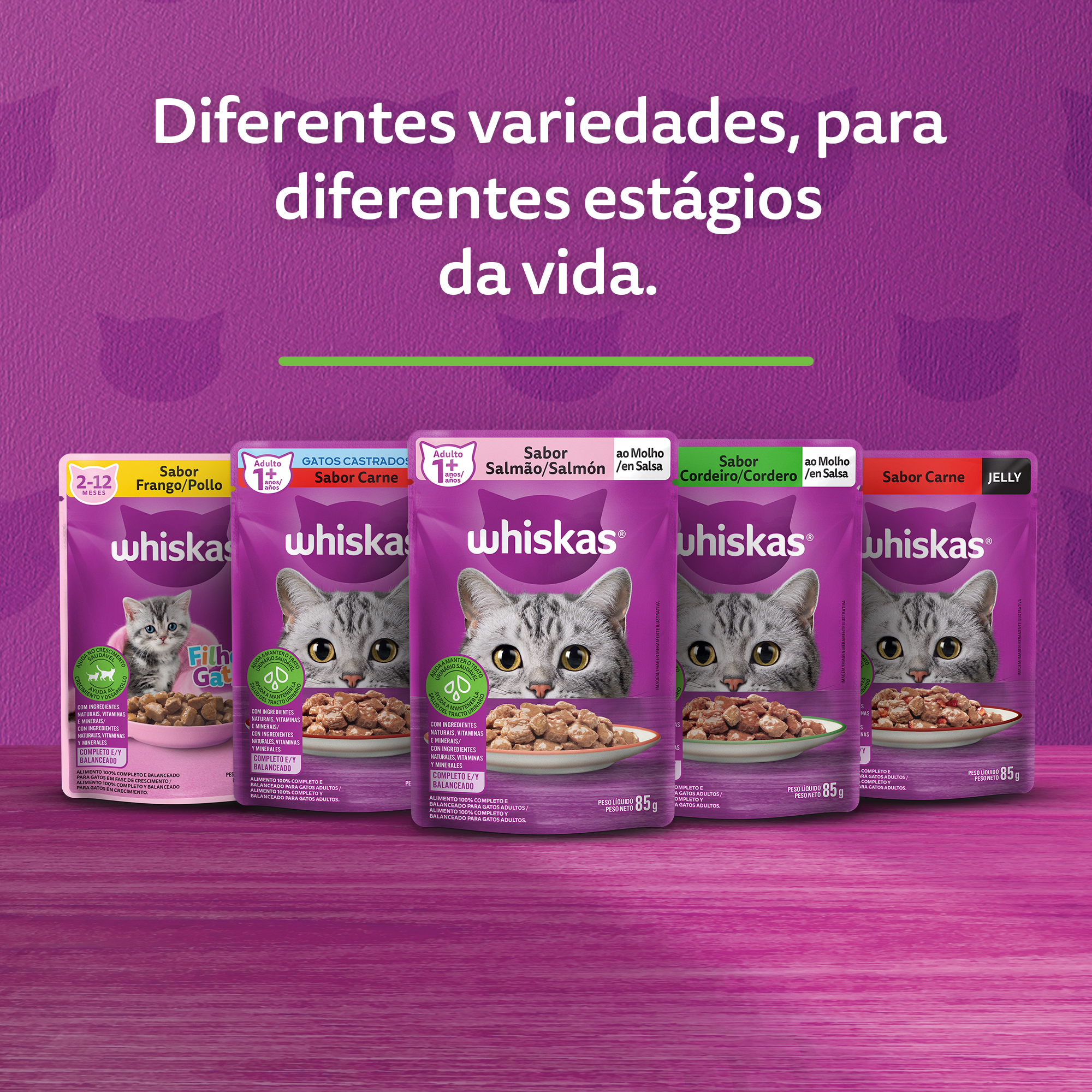 Ração Úmida para Gatos Filhotes WHISKAS® Sachê Carne ao Molho - 6