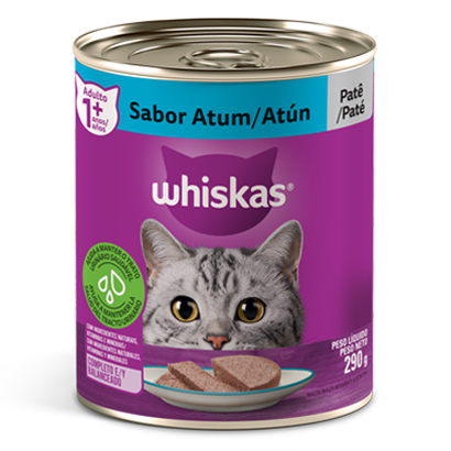 Ração Úmida para Gatos Adultos WHISKAS® Lata Patê de Atum