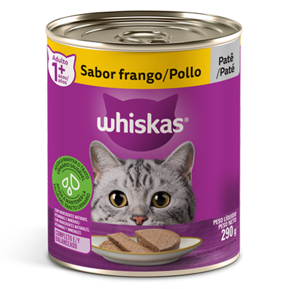 Ração Úmida para Gatos Adultos WHISKAS® Lata Patê de Frango