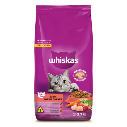 Ração Seca para Gatos Adultos WHISKAS® Sabor Mix de Carnes