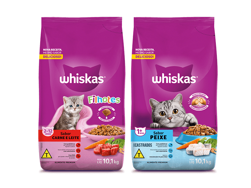 Embalagem da nova ração Whiskas para gato filhote